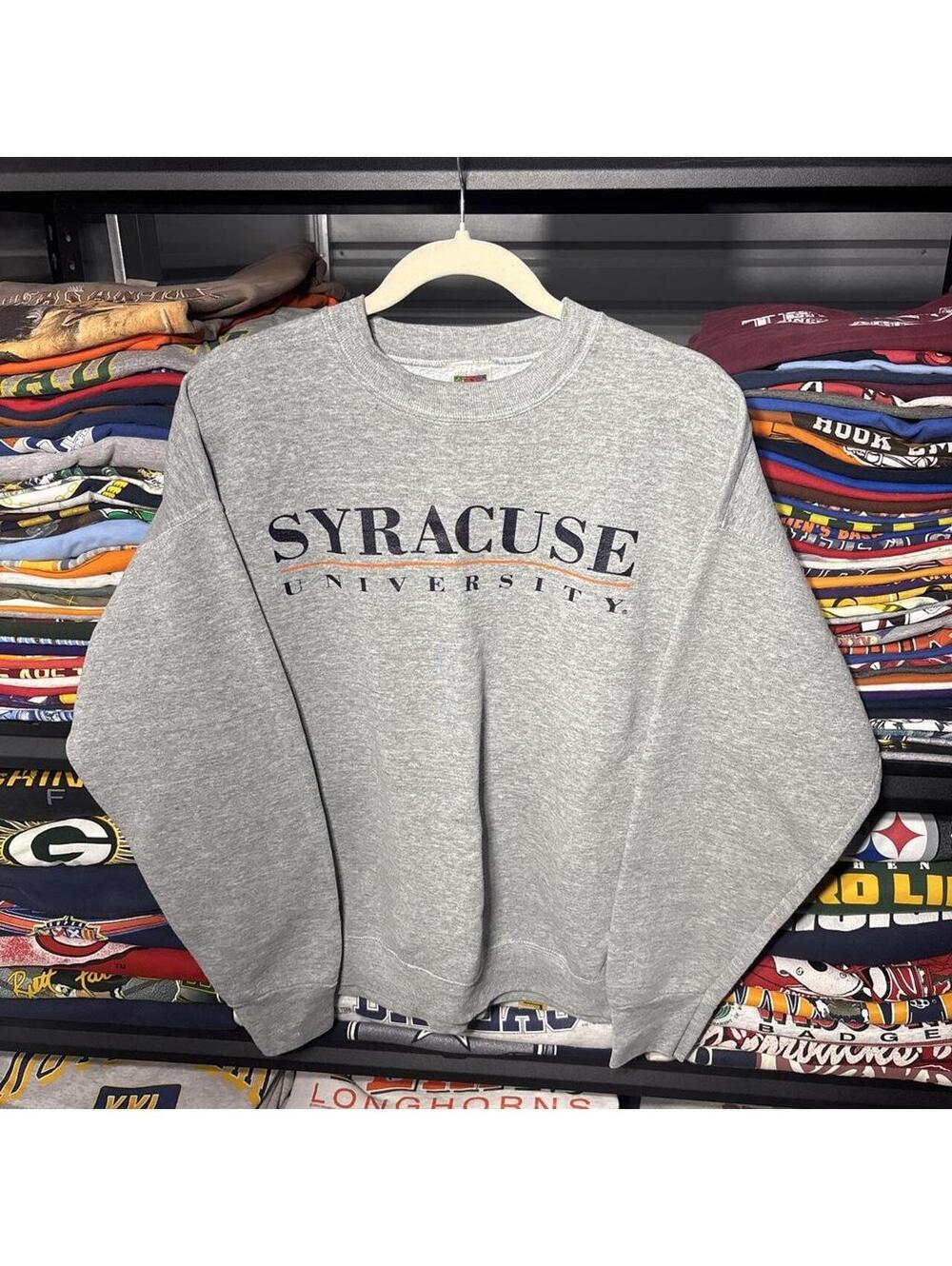 Vintage 90s Syracuse University Sweatshirt Crewneck Gray XL